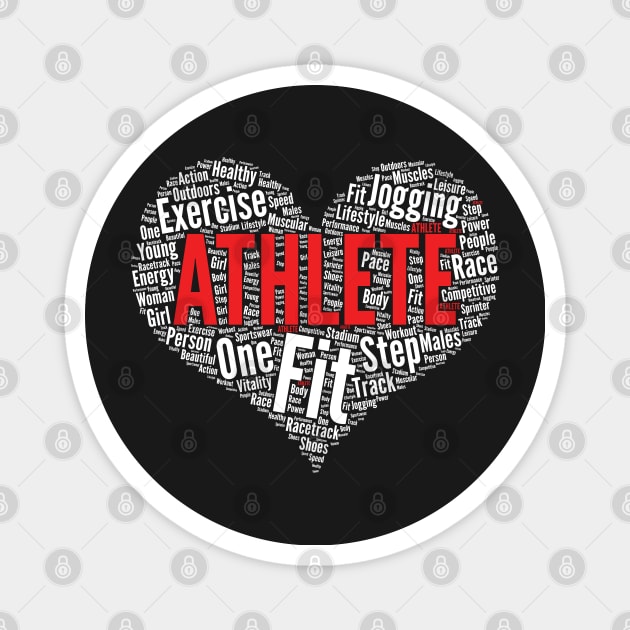 Athlete Gym Workout Exercise Motivational Heart Shape design Magnet by theodoros20